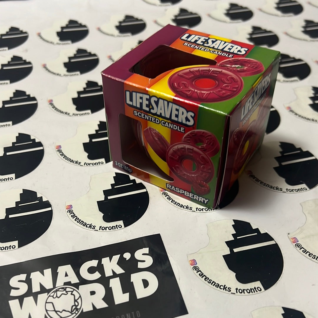 Lifesavers raspberry scented Candle