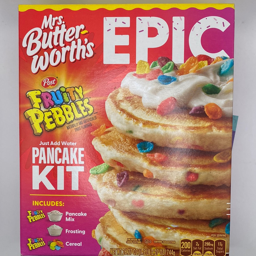 Mrs Butterworths Fruity Pebbles Complete Pancake Mix 744g