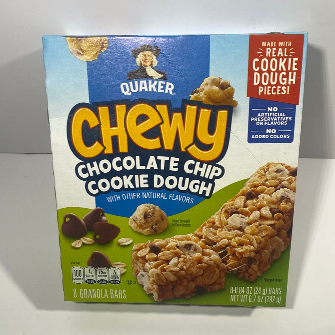 Quaker Chewy Chocolate Chip Cookie Dough Granola Bars 8pk