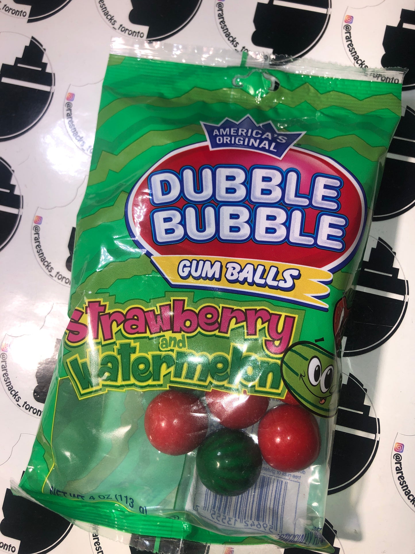 Double Bubble Gum Balls Strawberry and Watermelon