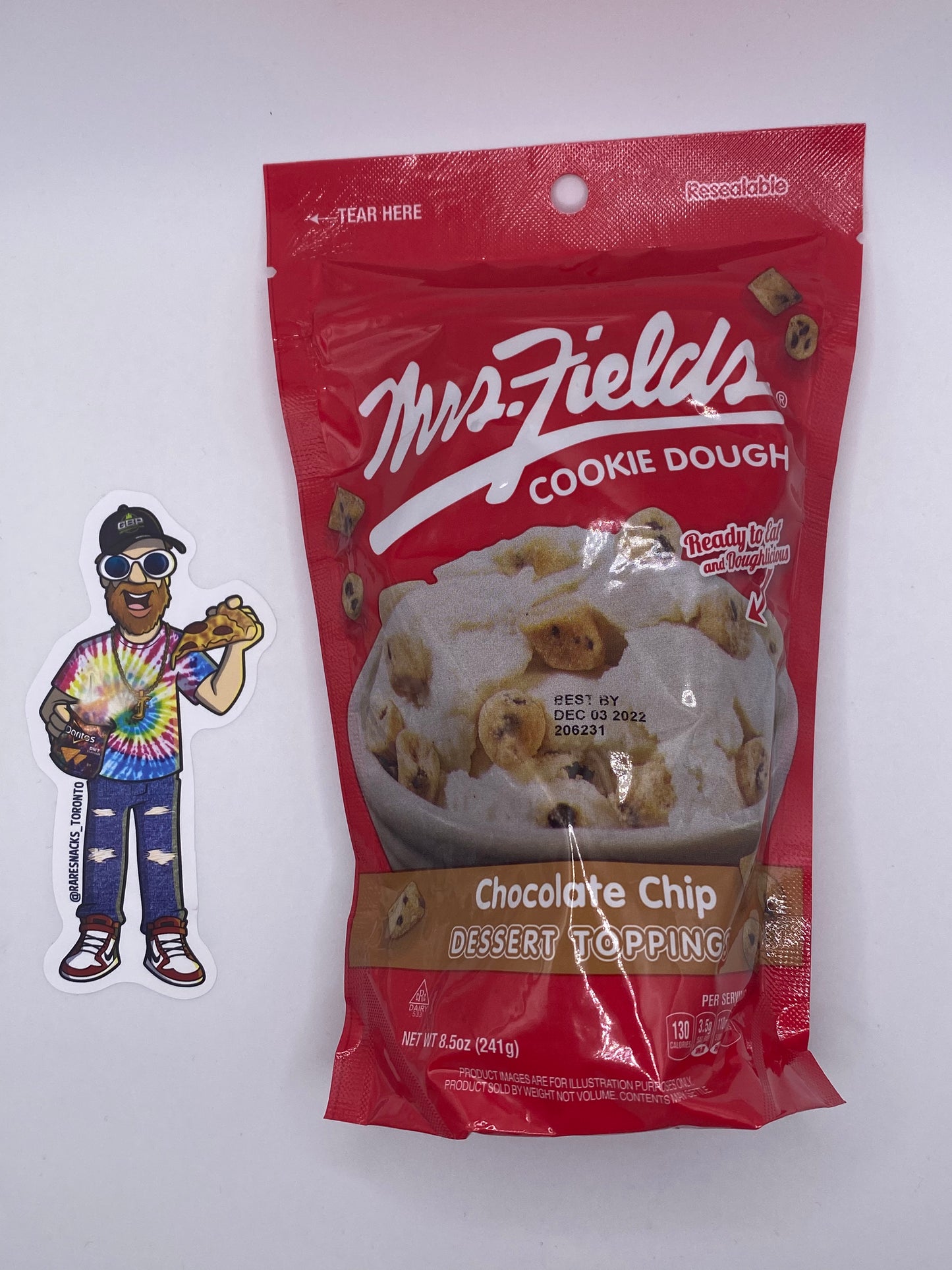 Mrs Fields Cookie Dough Chocolate Chip Dessert Toppings 8.5oz