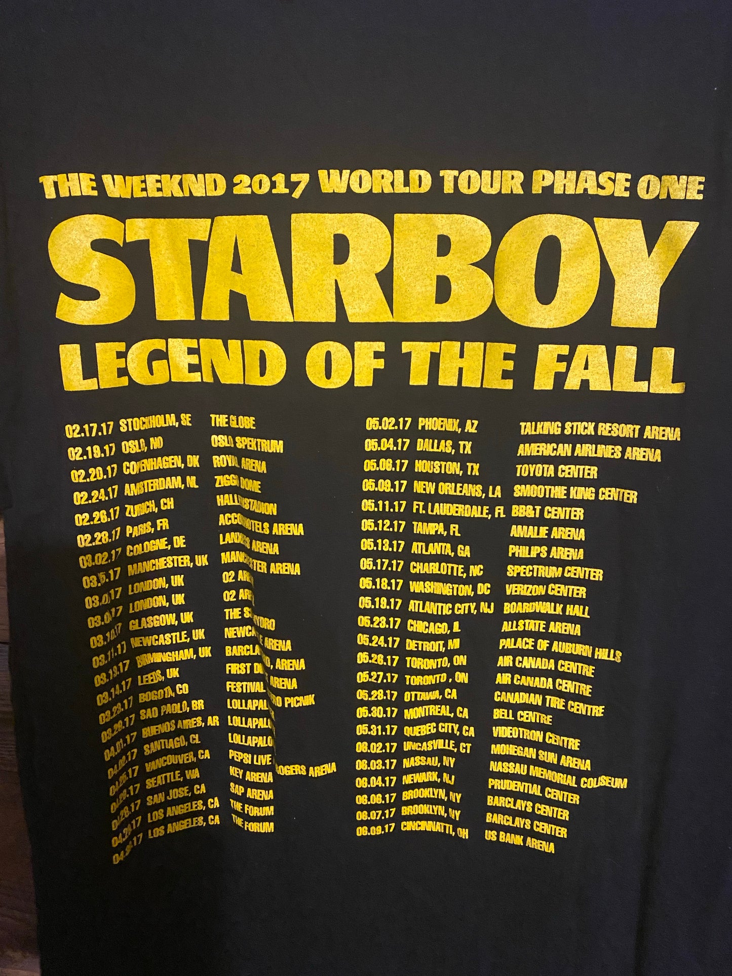 The Weeknd 2017 World Tour Shirt XL
