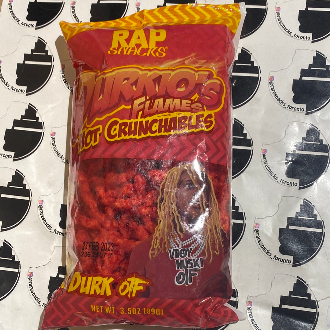 Rap Snacks Durkios Flames Hot Crunchables 99G