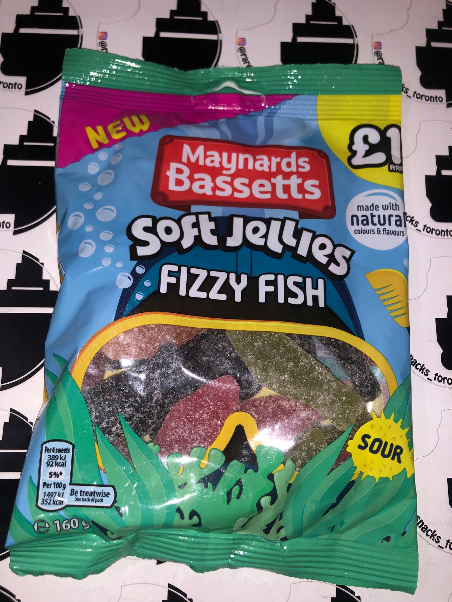 Maynards Bassetts Fizzy Fish Sours 160g